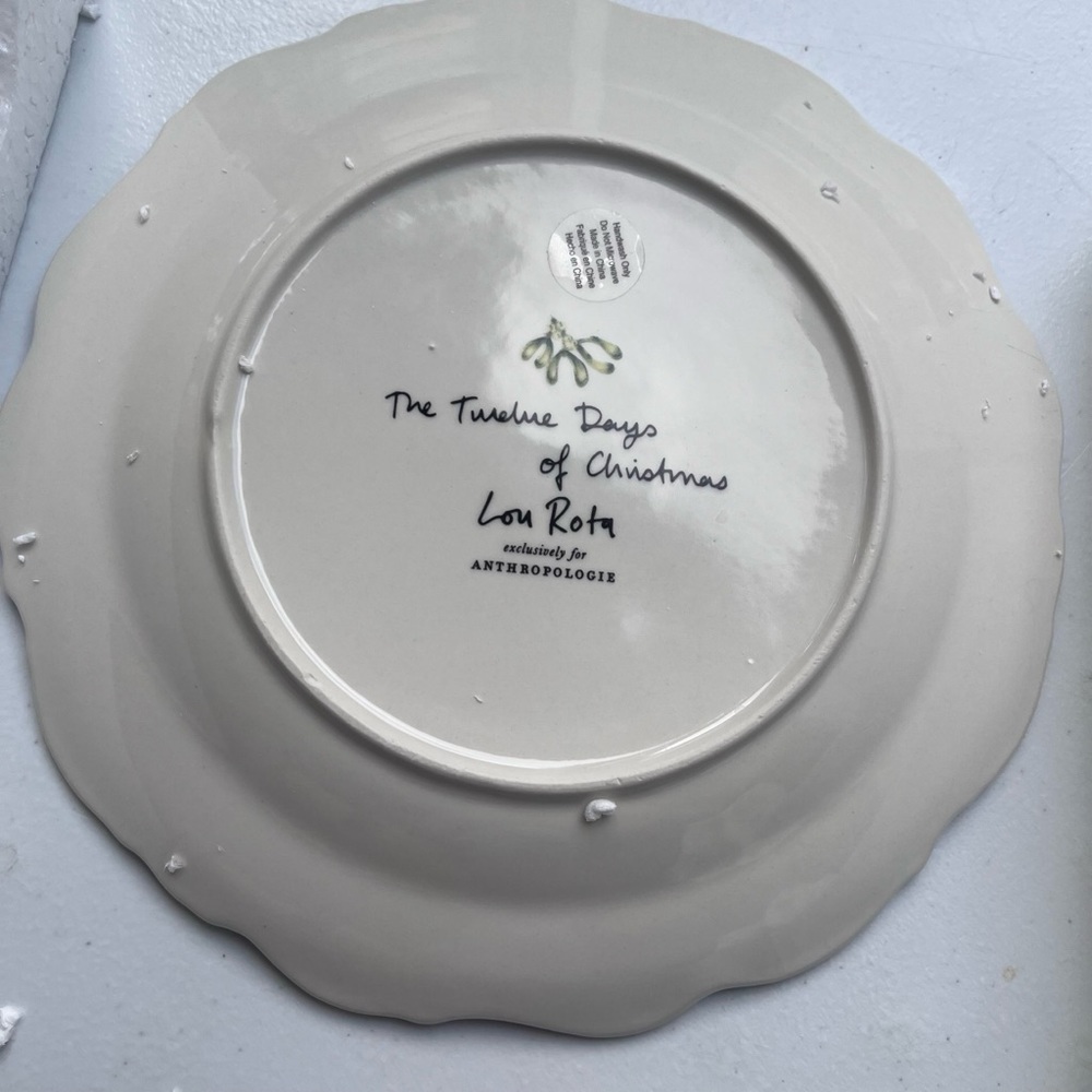 NIB Lou Rota Twelve Days of Christmas 8 Maids A-milking Dessert Plate - Picture 8 of 9